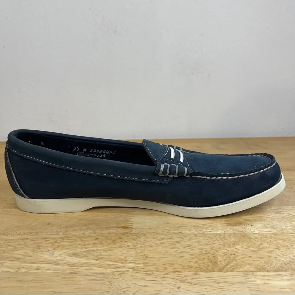 Sebago Docksides Men's Navy Blue and White Boat Shoes Loafers Size 11N